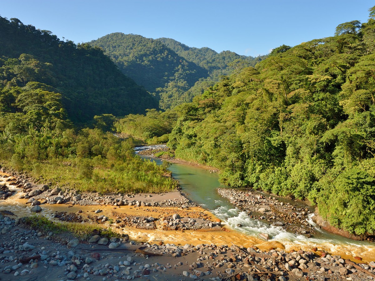 The yellow iron minerals of Rio Sucio in Costa Rica